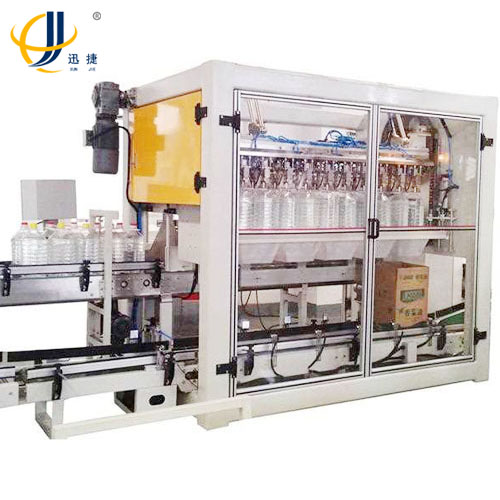 迅捷油桶自動(dòng)裝箱機(jī)做的這么不可思議！